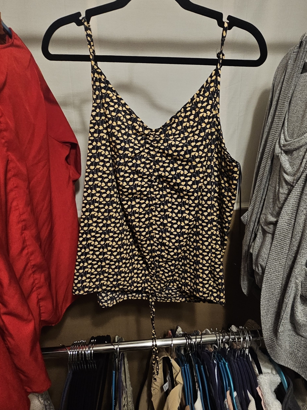 OLIVIA GREY Black & Cream Printed Spaghetti-Strap Cami